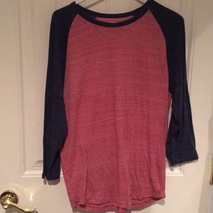 Pink and Blue Baseball Cut T-shirt w/ Half Sleeves